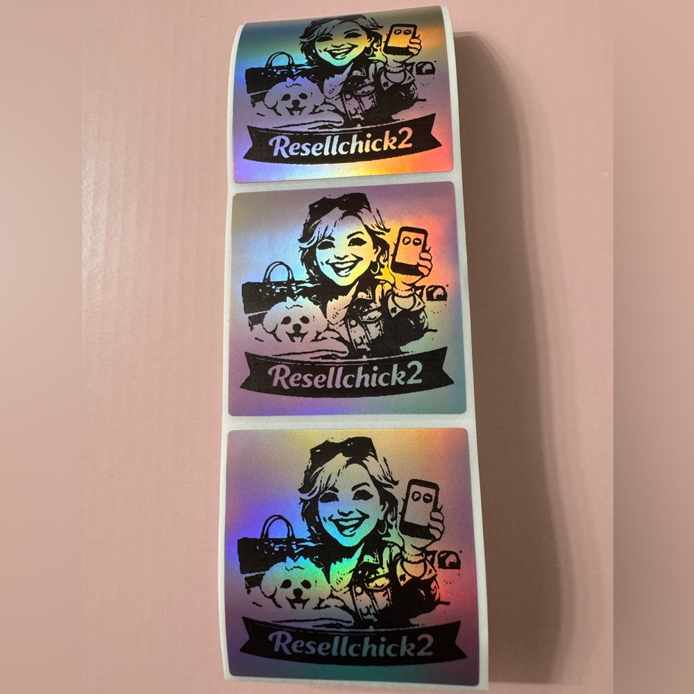 50 ct. Unicorn Holographic Square Custom 2” Stickers - Picture 2 of 5